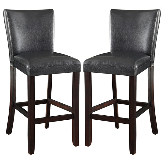 Alberton Leatherette Upholstered Bar Chair Black (Set of 2)