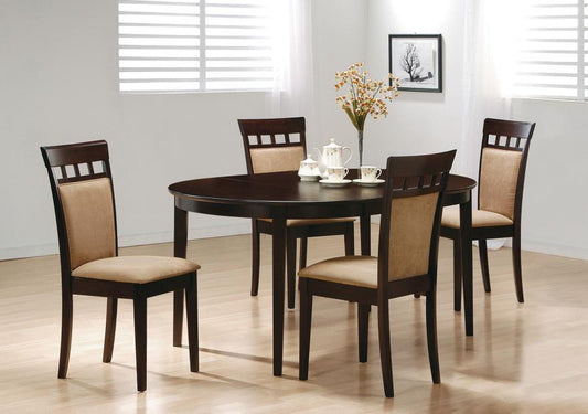 Gabriel Extension Leaf Dining Table Set Cappuccino