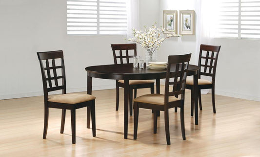 Gabriel Extension Leaf Dining Table Set Cappuccino