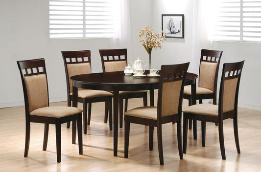 Gabriel Extension Leaf Dining Table Set Cappuccino