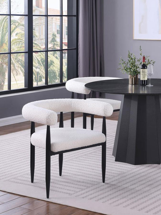 Dunmore Boucle Upholstered Dining Arm Chair (Set of 2)