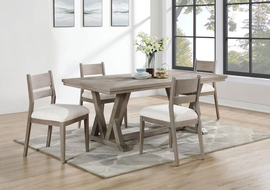 Cornelia Rectangular Dining Table Set Coastal Grey