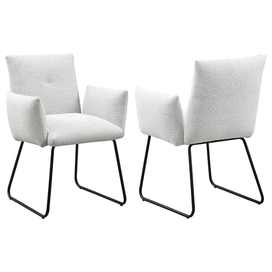 Ackland Upholstered Dining Arm Chair Light Grey (Set of 2)