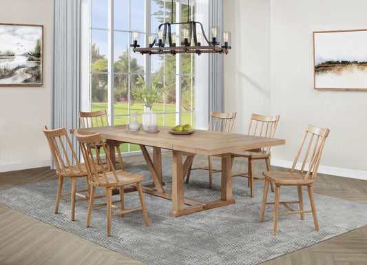 Middleton Extension Leaf Dining Set Natural Brown