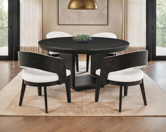 Leandro Round Dining Table Set Burnished