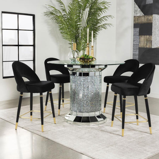 Ellie 5-piece Mirrored Counter Height Dining Table Set