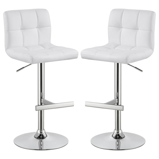 Lenny Upholstered Adjustable Bar Stool (Set of 2)