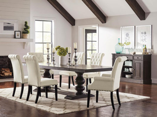Phelps Rectangular Dining Table Set Distressed Noir
