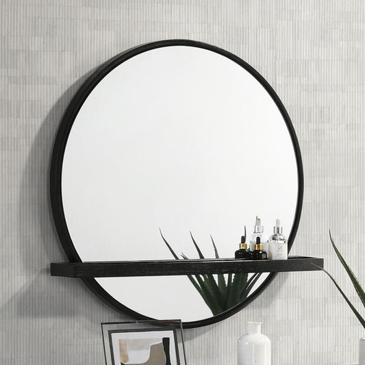Arini Round Vanity Wall Mirror with Shelf