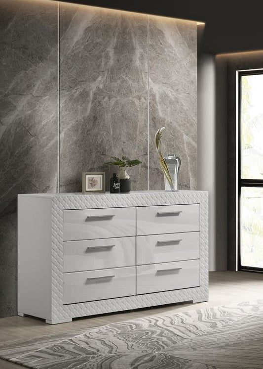 Ives 6-drawer Dresser Cabinet High Gloss