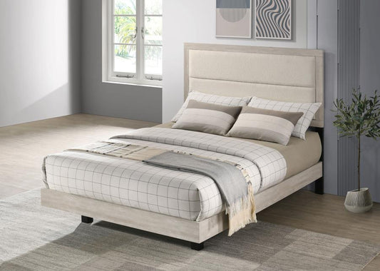 Trenton 54-inch Wood Panel Bed Rustic Cream