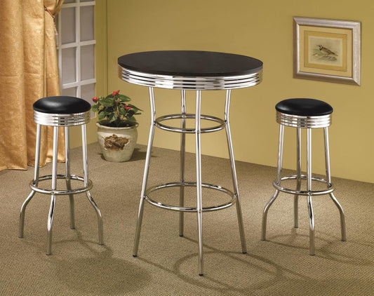 Retro Round 1950s Bistro Pub Bar Table Set