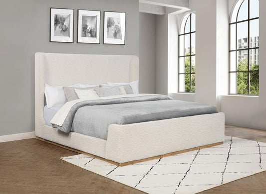 Nala Upholstered Sleigh Bed Cream