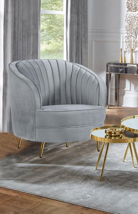 Sophia Upholstered Channel Tufted Accent Chair