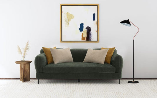 Jade Chenille Upholstered Sculpted Track Arm Sofa