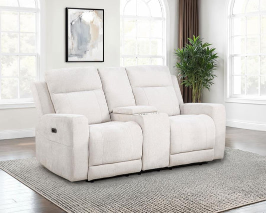 Kennett Chenille Upholstered Power Reclining Loveseat