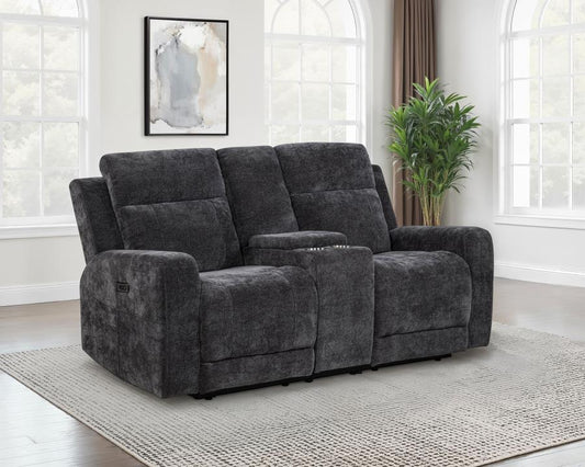 Kennett Chenille Upholstered Power Reclining Loveseat