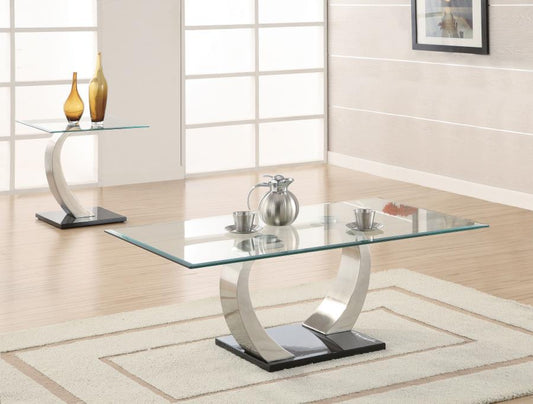 Pruitt Coffee and End Table Set Satin Silver