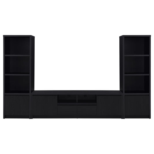 Winfield 3-piece Entertainment Center 78-inch TV Stand Black