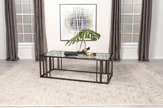 Adri Rectangular Glass Top Coffee Table