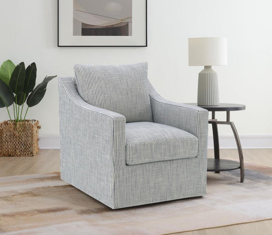 Winter Upholstered Sloped Arm Accent Swivel Chair