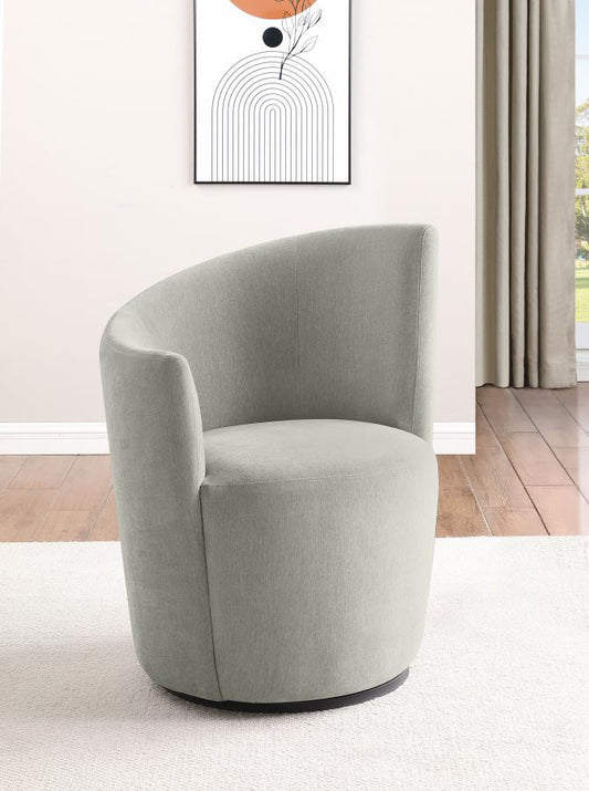 Nueva Upholstered Swivel Chair Curved Backrest