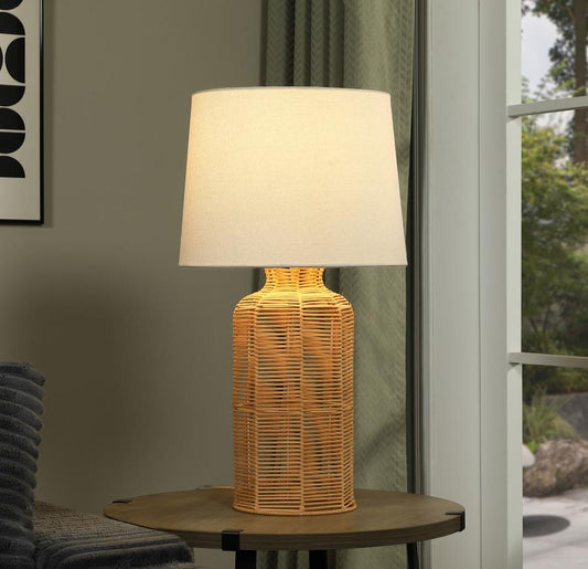 Nairobi Empire Shade Handwoven Rattan Table Lamp Natural
