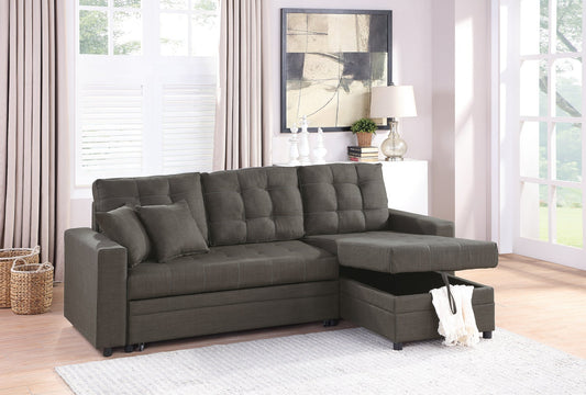 Convertible Sectional (Ash Blackpolyfiber (Linen-Like Fabric)) - F6591