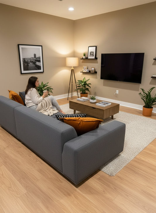 Enza Home Carino 2-Piece Living Room Set in Dark Grey