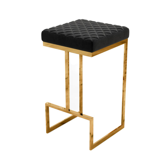 Joel Black Velvet Bar Stool