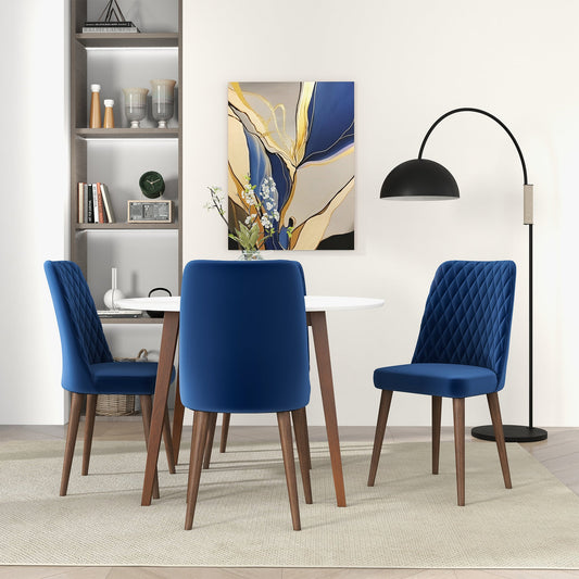 Katie Navy Blue Velvet Dining Chair (Set Of 2)