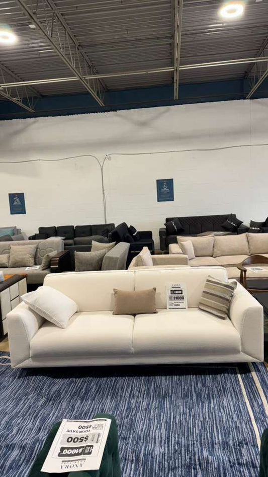 White Boucle Basel 3-Seater Sofa Bed