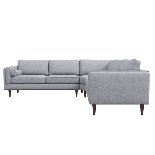 Amber Light Grey Fabric Corner Sectional Sofa