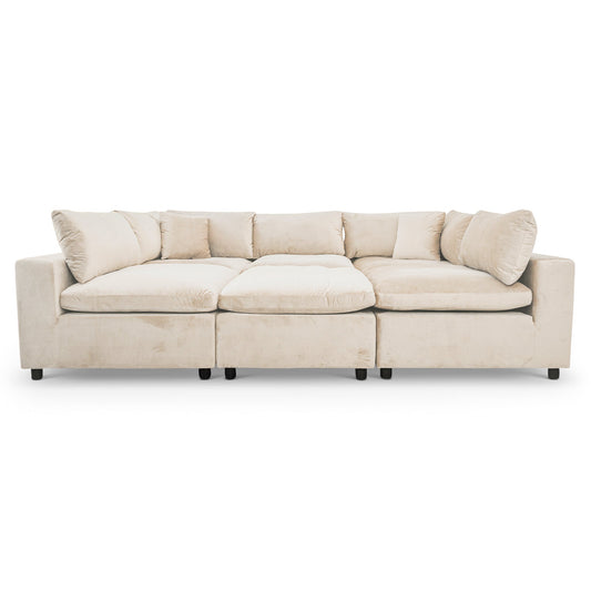 Hayward Ivory Velvet Modular Sectional Sofa