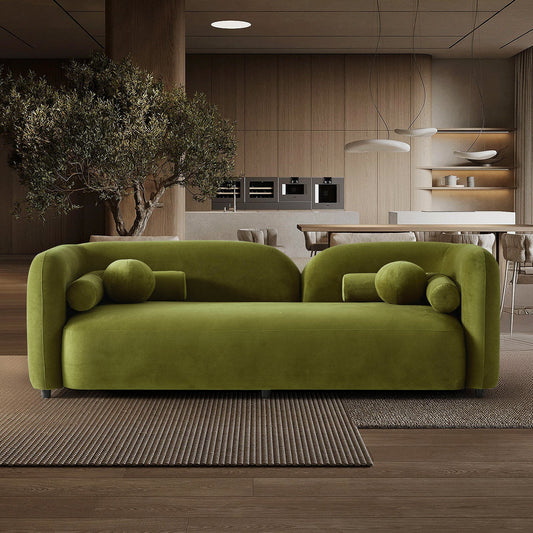 Donna Japandi Style Olive Green Velvet Sofa