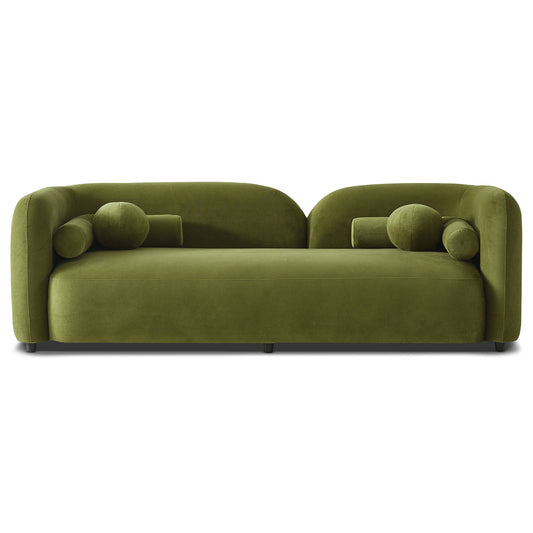 Donna Japandi Style Olive Green Velvet Sofa