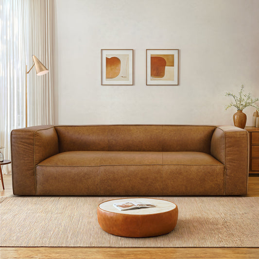 Colton Tan Leather Sofa