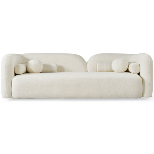 Donna Japandi Style Ivory Boucle Sofa