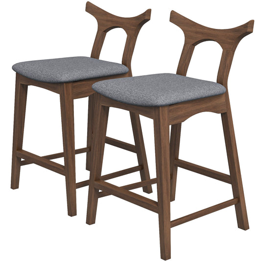 Hester Solid Wood Upholstered Square Counter Chair (Set Of 2)