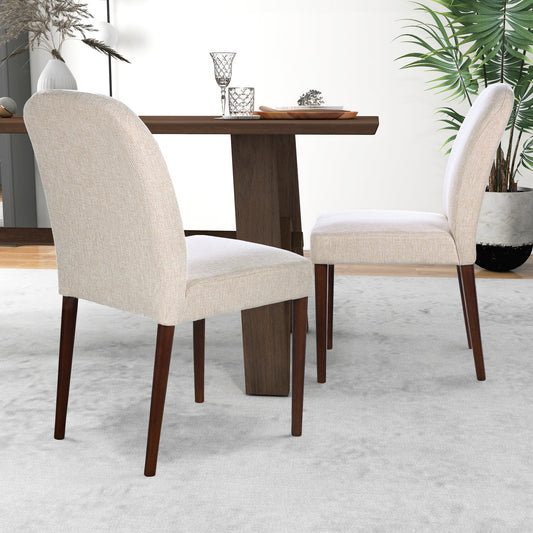 Capri Beige Fabric Dining Chair (Set Of 2)