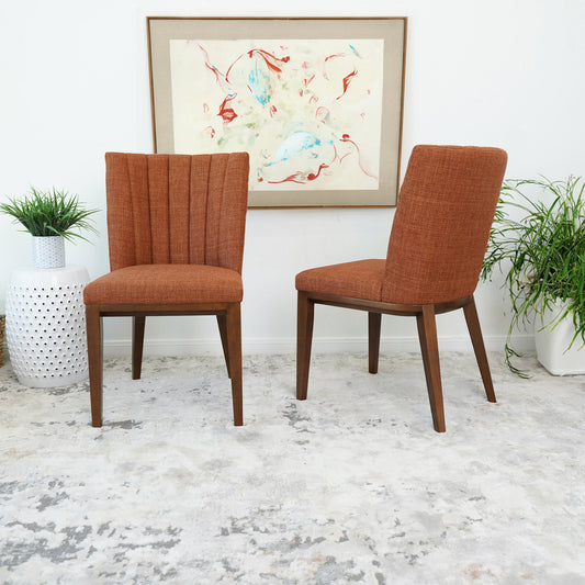 Elmwood Orange Fabric Dining Chair (Set Of 2)
