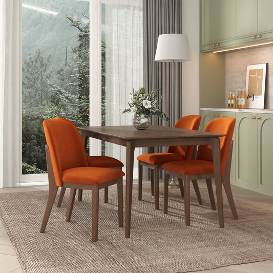 Kaitlyn Burnt Orange Velvet Dining Chair (Set Of 2)