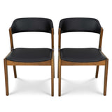Enzo Black Leather Dining Chair (Set Of 2)