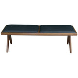 Kora Black Leather Bench