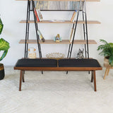 Keira Black Vegan Leather Bench