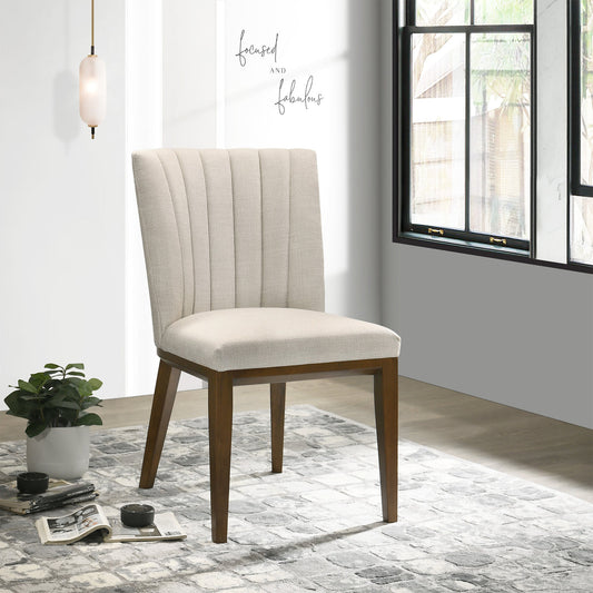 Elm Beige Fabric Dining Chair