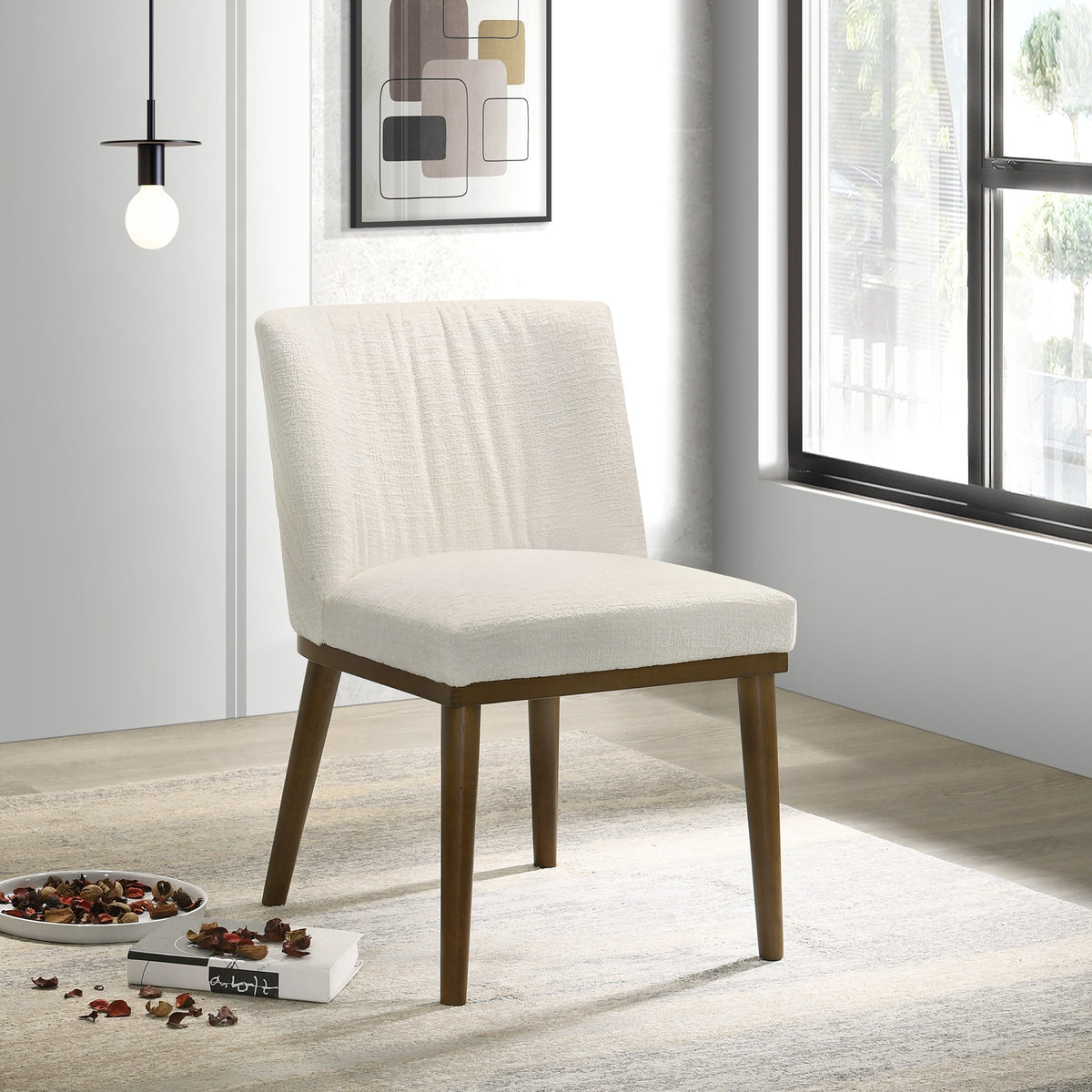 Dalby White Fabric Dining Chair