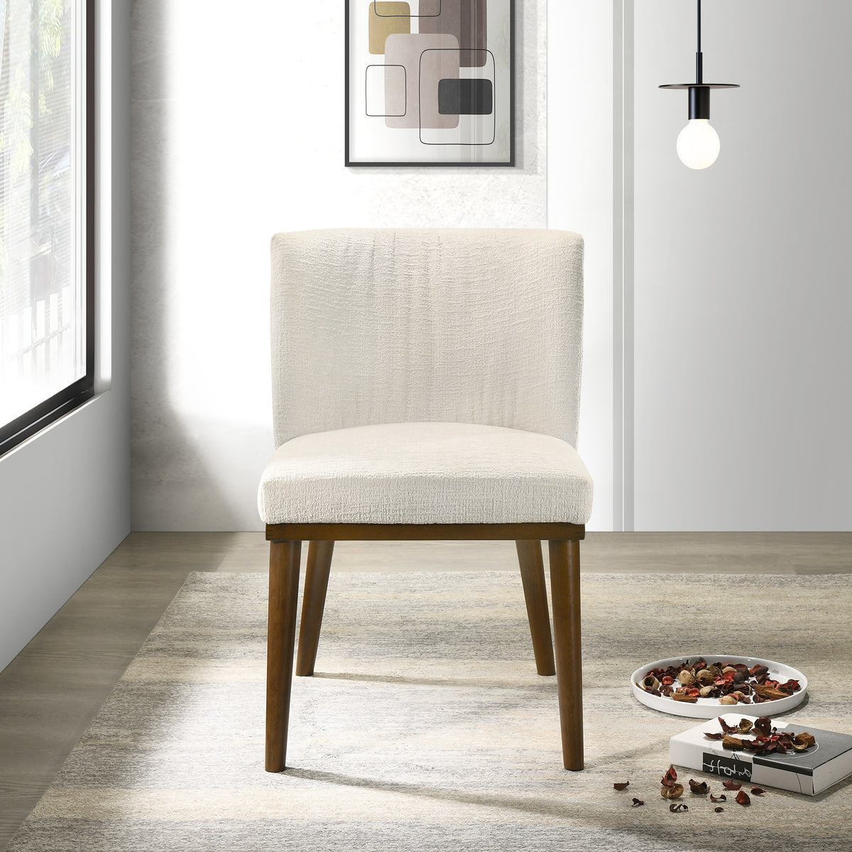 Dalby White Fabric Dining Chair