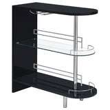 Adolfo Rectangular 2-tier Home Bar Table High Gloss