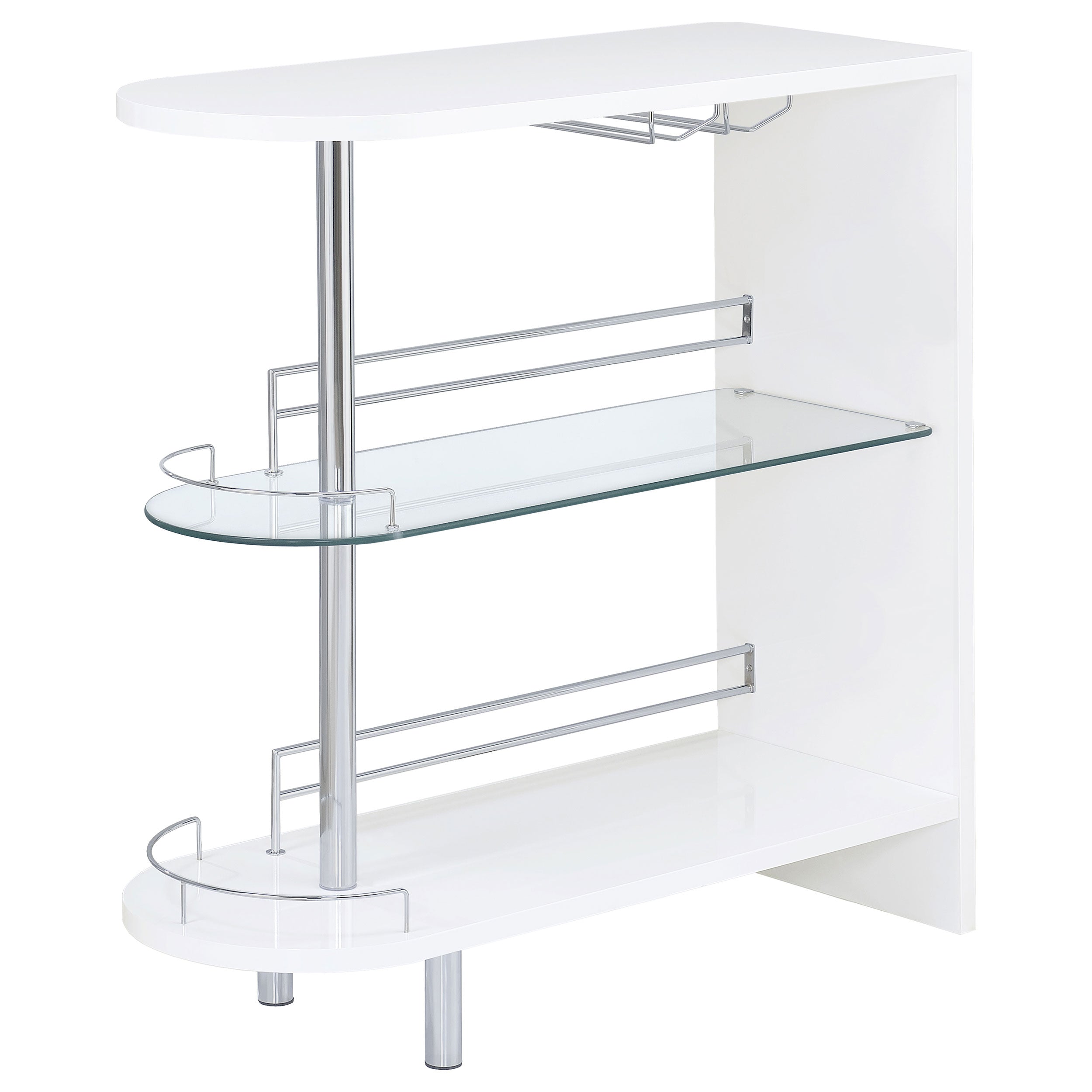 Adolfo Rectangular 2-tier Home Bar Table High Gloss